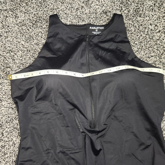 Fabletics Zip-Front One-Piece Swimsuit Black‎ Sexy Sleek Women's Xl, Hi Cut Nwt - Picture 9 of 12